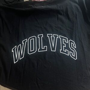 Darc Sport Black Short Sleeve Tee with White "WOLVES" Graphic